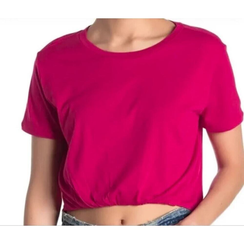 Abound Women's Twist Tuck Cropped T-Shirt In Red Potion Large